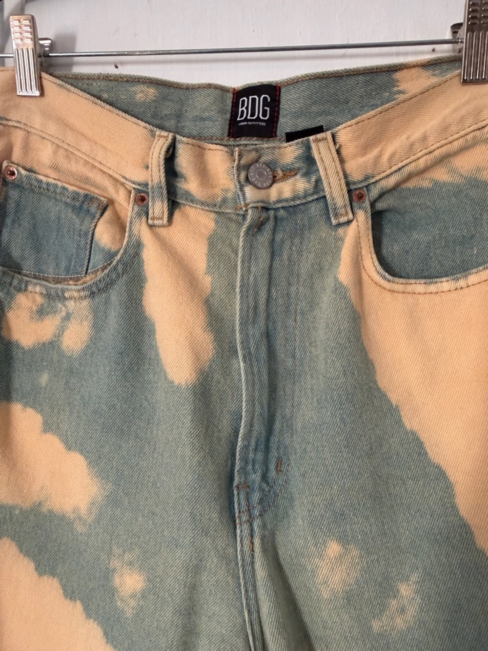 BDG High-Rise Baggy Jeans — Olive Green & Tan - Picture 3 of 4
